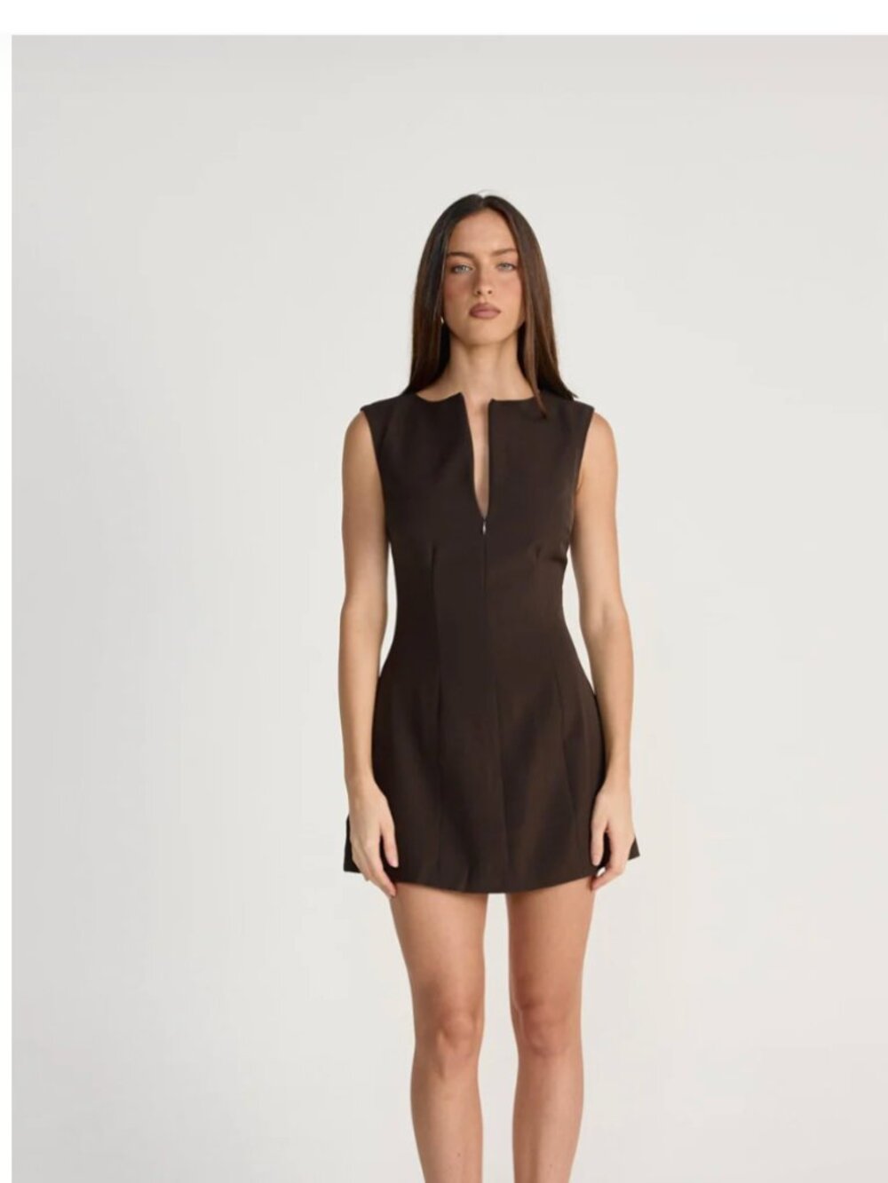 NWT classy v zip mini dress in BLACK from charcoal clothing, size small